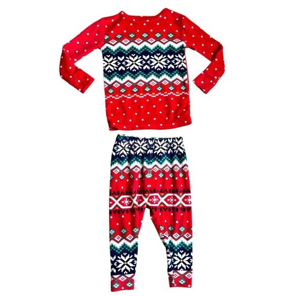 Cat & Jack Toddler Kids Long Sleeve Fleece Festive Pajama Set. PJs. 18 Months. - Picture 1 of 4